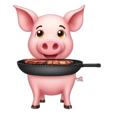 Pig doing bbq sticker