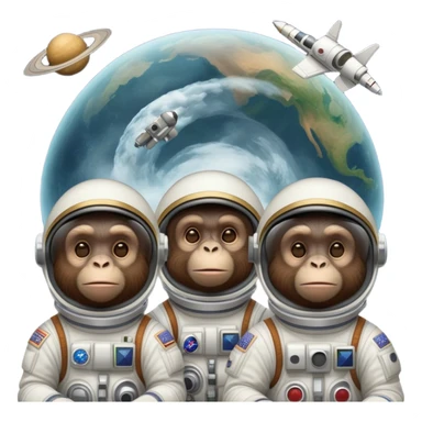 multiple apes traveling in space, smoking weed sticker