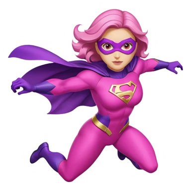 pink violet woman superhero flying sticker