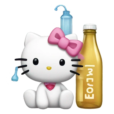 Hello kitty with bottle sticker