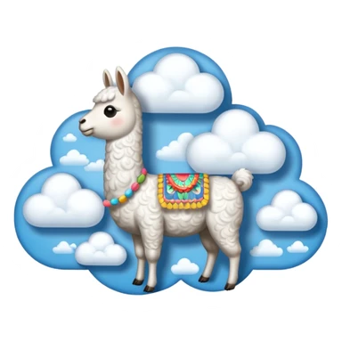 cloud patterned lama sticker
