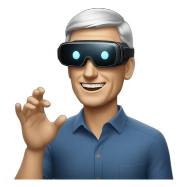 tim cook with VR sticker