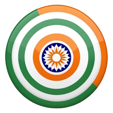 Indian flag with saffron, white, and green horizontal stripes and blue Ashoka Chakra wheel in the center sticker