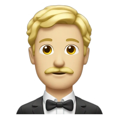 Blond guy with moustache smoking sticker