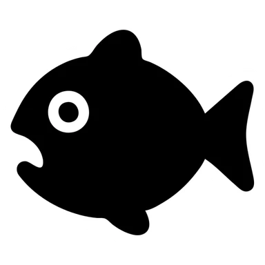 surprised fish solid filled icon sticker