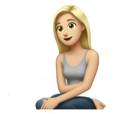 White Girl wrapping presents while watching tv sticker