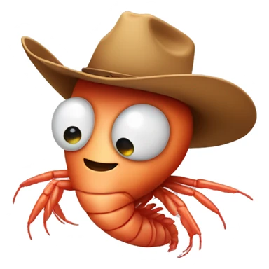 shrimp wearing cowboy hat sticker