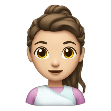 a brunette girl with a ponytail recovering from surgery on her stomach sticker