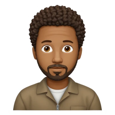 Black male, short curly hair, goatee beard, casual style sticker