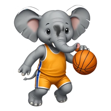 Elephant playing basketball sticker