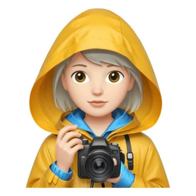fotographer with rain coat sticker