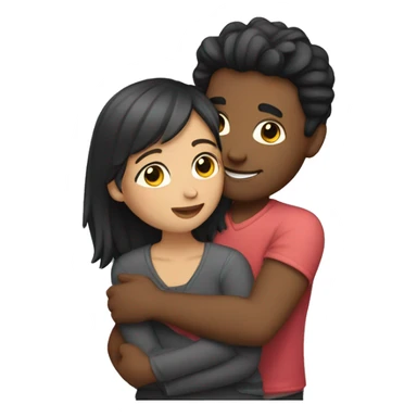 A girl hugs a guy sticker