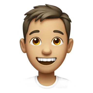 Boy laughing with missing tooth sticker