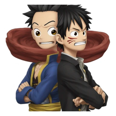 tanjiro vs luffy sticker