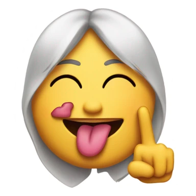 kissy face with a peace sign sticker