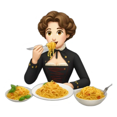 anna karenina eating pasta sticker