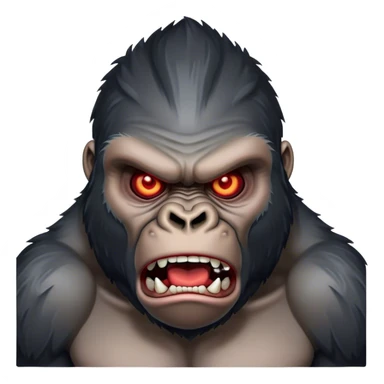 angry looking gorilla glowing red eyes and abs sticker