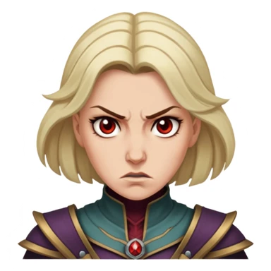 Evelyn from Baldur's Gate 3 with angry expression sticker