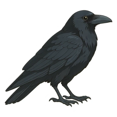realistic ghibli style raven sticker