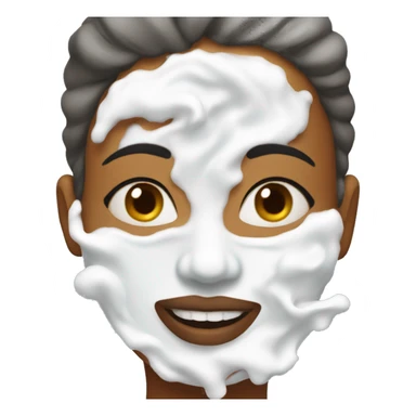 Woman with shaving cream on her face sticker