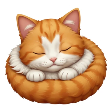 ginger and white small cat curled up with head upside down with eyes closed sticker