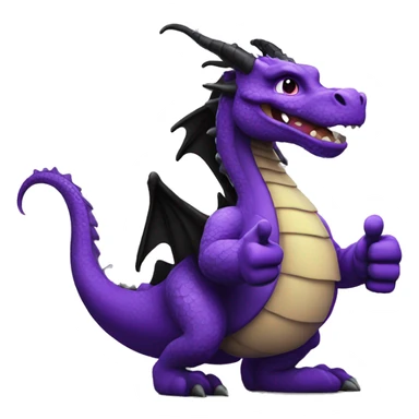 purple and black dragon doing thumbs up sticker