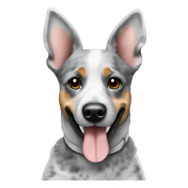 grey blue heeler dog with big ears sticker