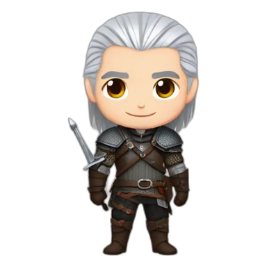 geralt the witcher as super sweet chibi sticker