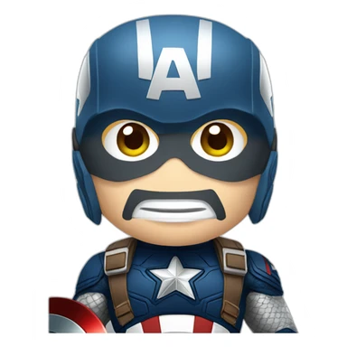 Captain America with mask playing mobile game sticker