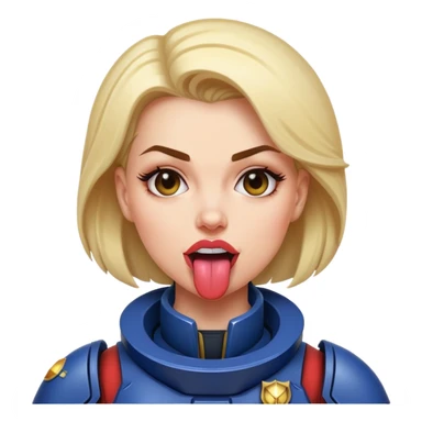 woman space marine wit tongue out face sticker