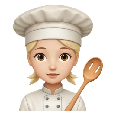 Young female  wearing white chef hat

 sticker