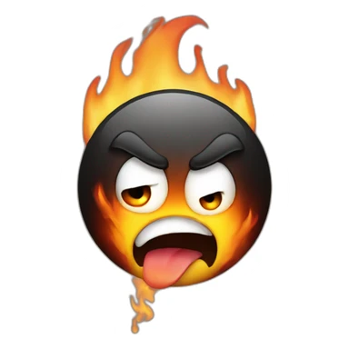 Angry emoji spitting fire sticker