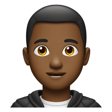 a black boy with earrings and a buzz cut sticker