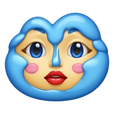 Blue kiss mark sticker