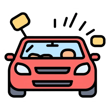 Car interior with loose parts making rattling noise sticker