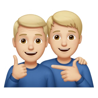 2 homme, l'un est triste et l'autre le pointe du doigt en rigolant sticker