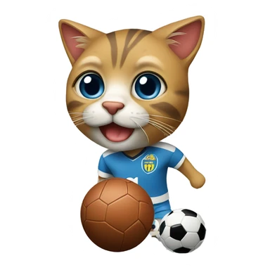 katt med fotboll  sticker