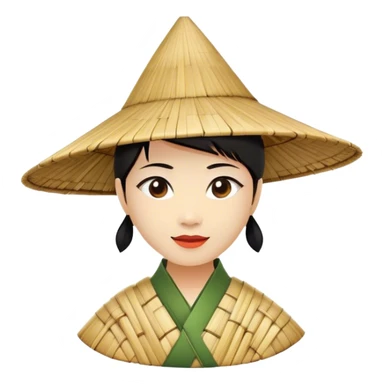 ​Cinematic Realistic Traditional Vietnamese Nón Lá, depicted as a delicately crafted conical hat made of bamboo and palm leaves with subtle texture and natural wear, evoking authentic cultural heritage, please show the hat only sticker