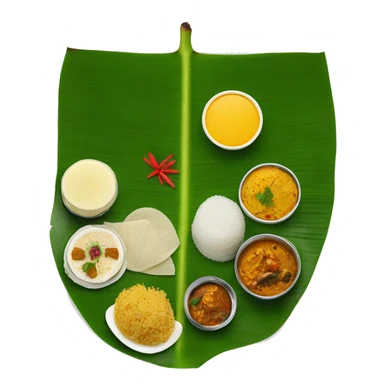 south indian banana leaf meal like onam sadhya sticker