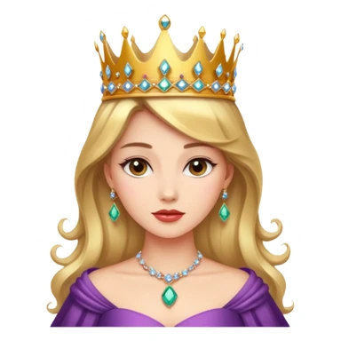 Queen – Elegant woman with jeweled crown and gown sticker