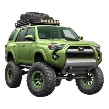 The color light green gray  jacked up 4 runner sticker