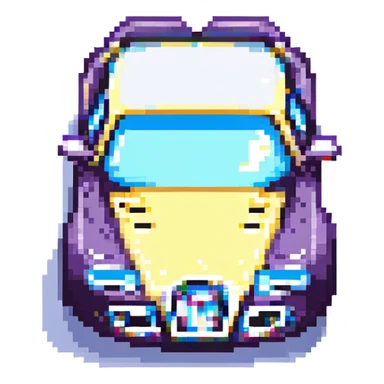 pixel art Bugatti sports car sticker