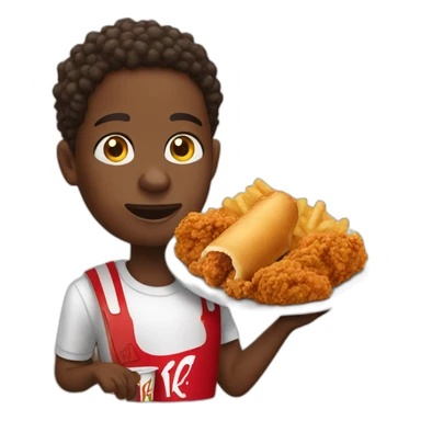 Africa people eating KFC sticker