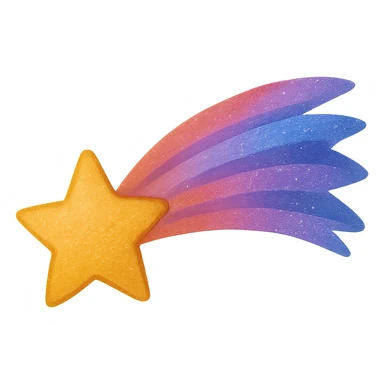 shooting star, digital illustration, no background sticker