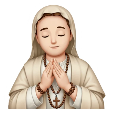 Praying hands holding a rosary sticker