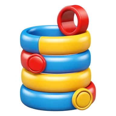 Stacking rings kid toys in bright colors sticker