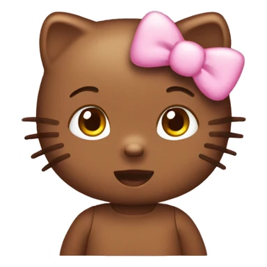 Brown hello kitty cute sticker