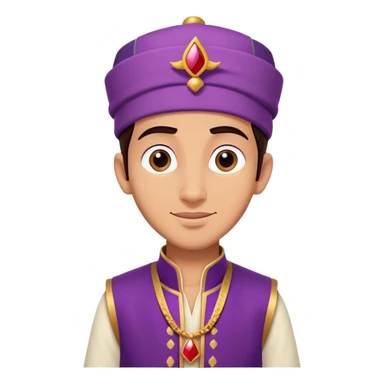 Aladdin with purple vest and fez sticker