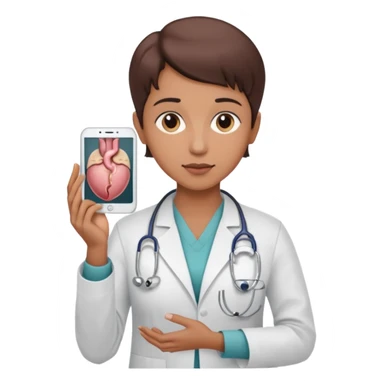  androgynous  medium skin toneradiologist holding an image of the uterus sticker