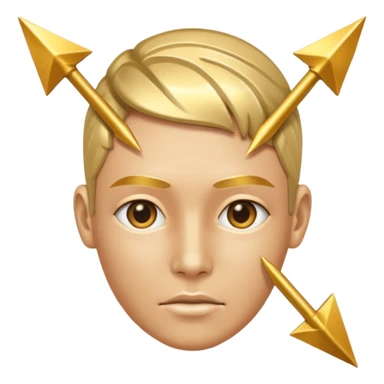 Create an emoji that shows a human head with two diverging arrows representing a choice. sticker